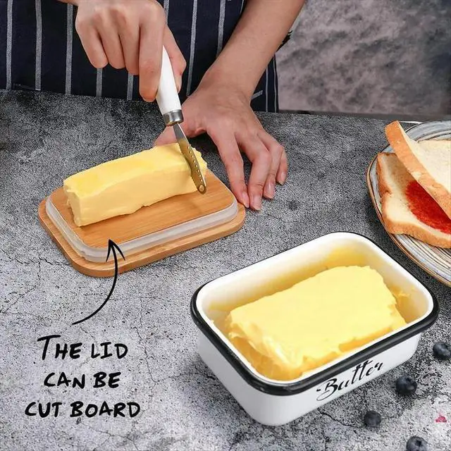 Alt view image 2 of 6 - Butter Dish with Lid,Butter Dish for Countertop,l Butter Keeper with Multipurpose Butter Large Butter Container