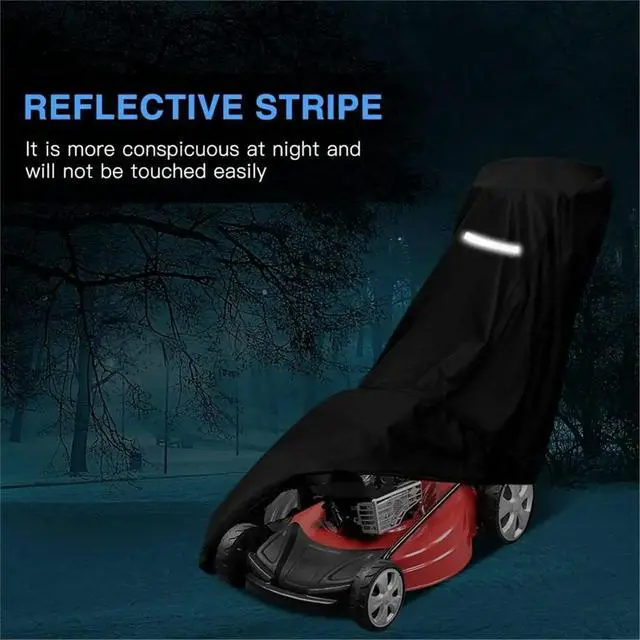 Alt view image 3 of 6 - Heavy Duty Waterproof Lawn Mower Cover Universal Fit Push Mower UV Protection with Drawstring Bag