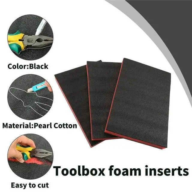 Main image of 3Pcs Cuttable Polyurethane Foam Sheets,Polyethylene Tool Foam Sheets,Drawer Liner,ToolBox and Tool Shadow