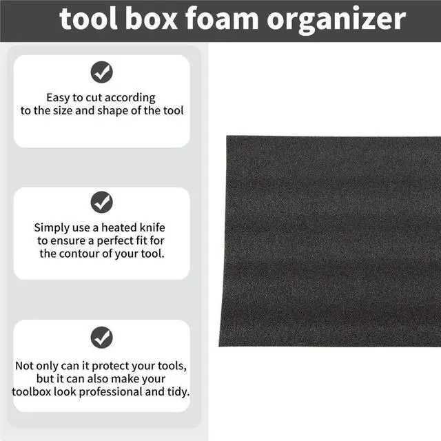 Alt view image 3 of 3 - 3Pcs Cuttable Polyurethane Foam Sheets,Polyethylene Tool Foam Sheets,Drawer Liner,ToolBox and Tool Shadow