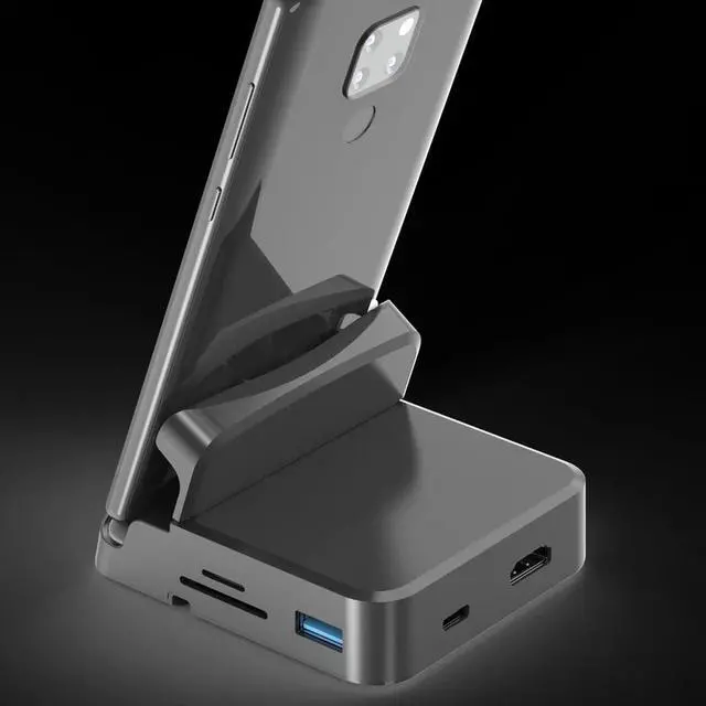 Alt view image 3 of 6 - 8 In 1 Type C HUB Docking Station Phone Stand Dex Pad Station USB C To HDMI-compatible Dock Power Charger Kit for for