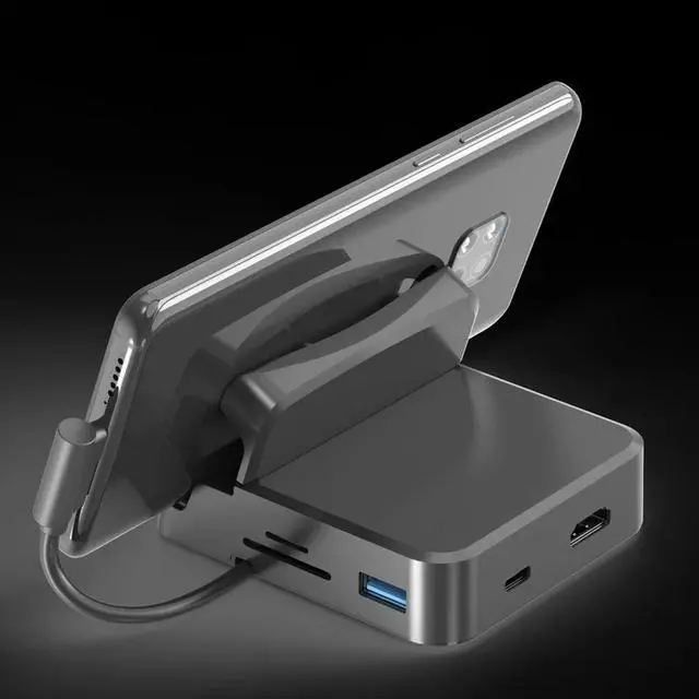 Alt view image 2 of 6 - 8 In 1 Type C HUB Docking Station Phone Stand Dex Pad Station USB C To HDMI-compatible Dock Power Charger Kit for for