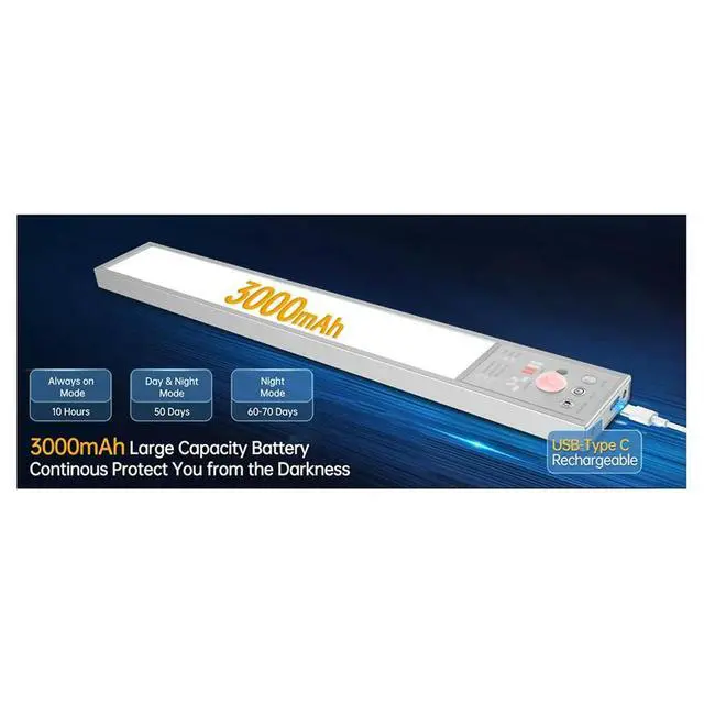Alt view image 3 of 3 - Under Cabinet Light Rechargeable LED Bar, 3 Modes Magnetic Closet Lighting for Wardrobe,Closet,Kitchen