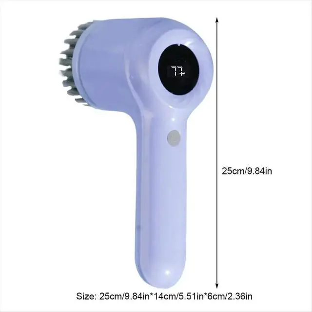 Alt view image 3 of 3 - Electric Scrubber with 5 Brush Heads Dish Scrubber Brush Bathroom Scrubber for Kitchen Sink Bathroom Shower Tile Purple