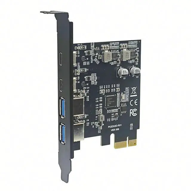 Main image of PCI Express Card 2Port USB-A + 2Port USB-C USB3.2 Gen1 5Gbps PCIE Card Expansion Card Add on Cards Adapter for /Linux OS