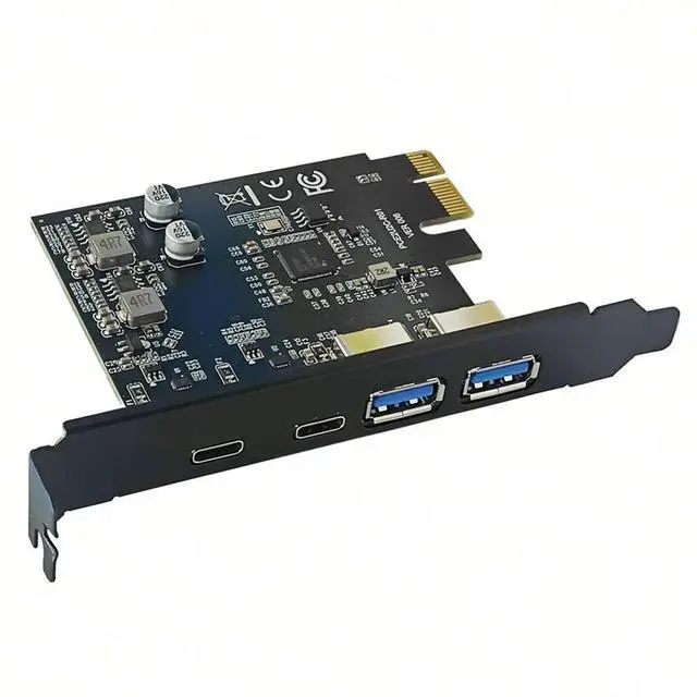 Alt view image 3 of 6 - PCI Express Card 2Port USB-A + 2Port USB-C USB3.2 Gen1 5Gbps PCIE Card Expansion Card Add on Cards Adapter for /Linux OS