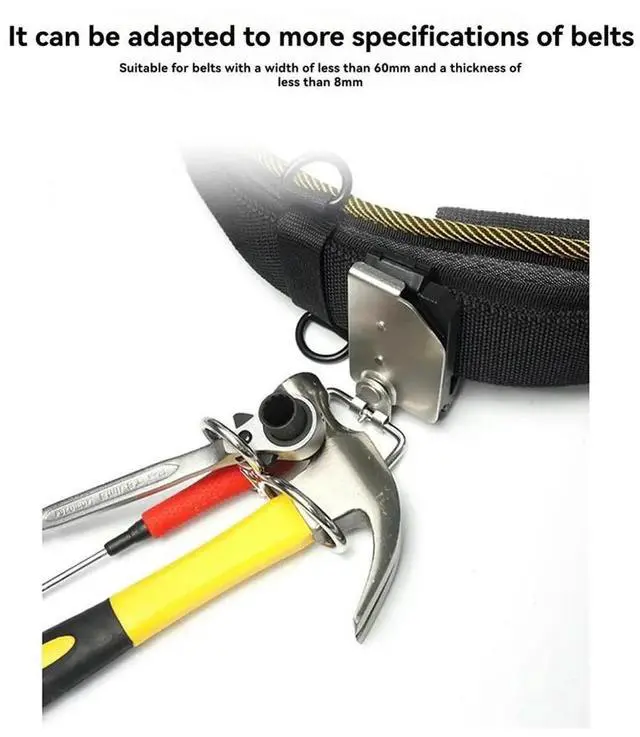 Main image of 3-Ring Rotating Hammer Hang Buckle Tool Quick-Release Clip Power Tool Quick-Release Clip Tape Measure Clip Belt Quick