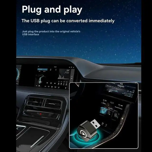Alt view image 2 of 3 - 2in1 Carplay Android Auto AI Box USB Car Dongle Bluetooth for Wired CarPlay/Andriod Auto Car