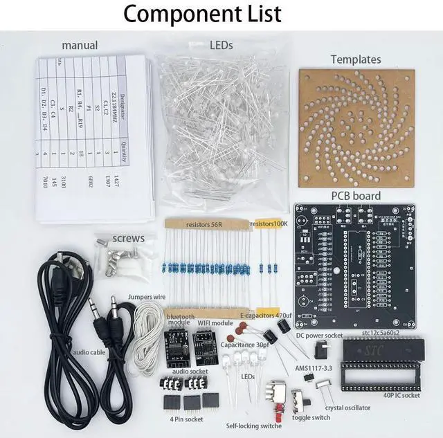 Alt view image 2 of 6 - DIY Electronic Kit Canton Tower LED DIY Soldering Project Bluetooth Control Colorful Fog Light Flashing Project (No Case)