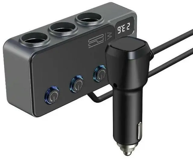 Alt view image 3 of 6 - Car Cigarette Lighter Splitter Adapter Car USB Chager Multi Port with PD35W/QC3.0 Charge USB C 12V/24V for All Car Devices