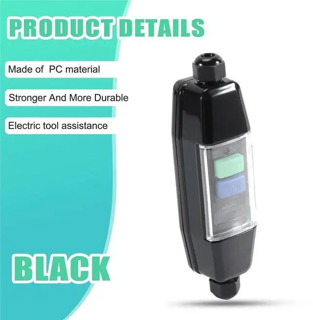Main image of In-Line RCD Connector, PRCD Intermediate Safety Switch, Outdoor Current Protection Against Electric Shock, Power Tools