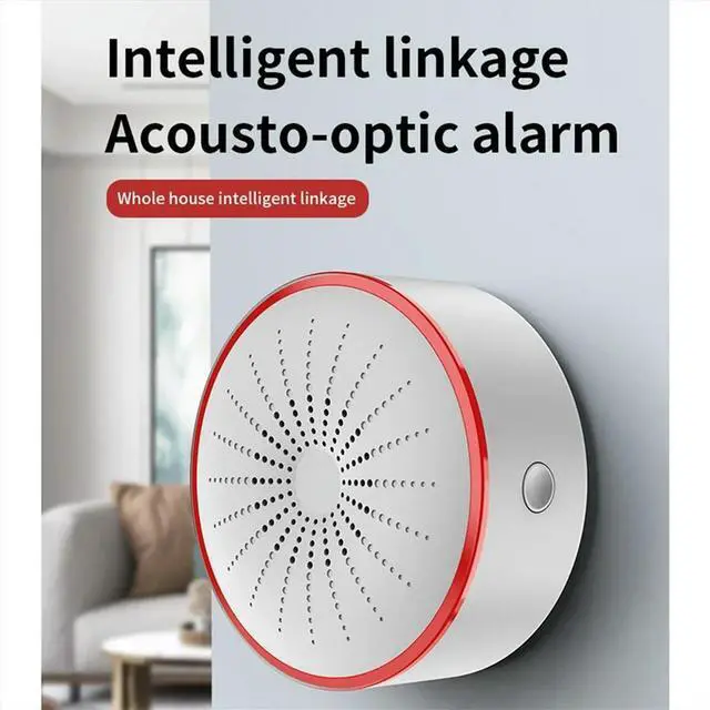 Alt view image 3 of 3 - Tuya Home Alarm System Sound and Light Alarm Sensor Detector ligent USB Powered Sensor