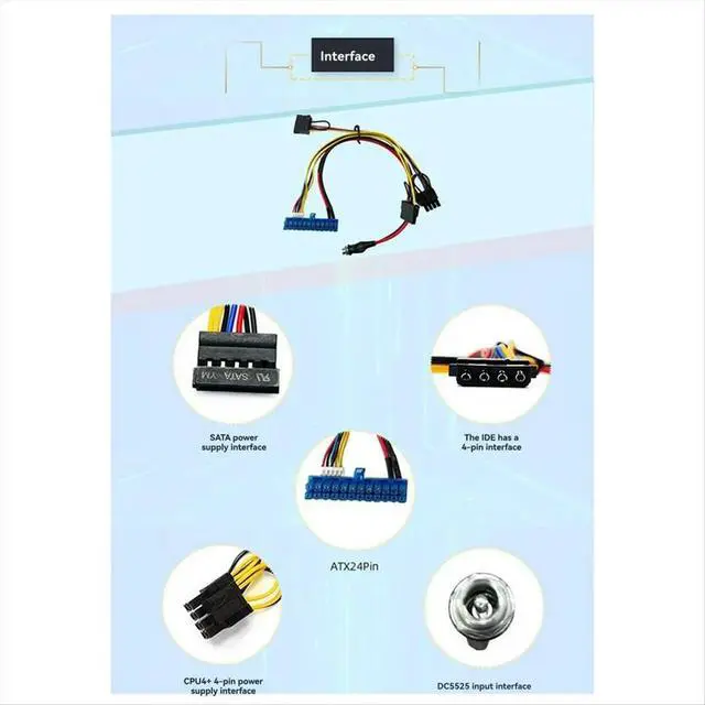 Alt view image 2 of 3 - Power Supply Unit DC 12V 160W Peak ATX 24Pin Motherboard Switch Pico PSU PCB Module 4+4pin/8pin CPU Accessories for PC
