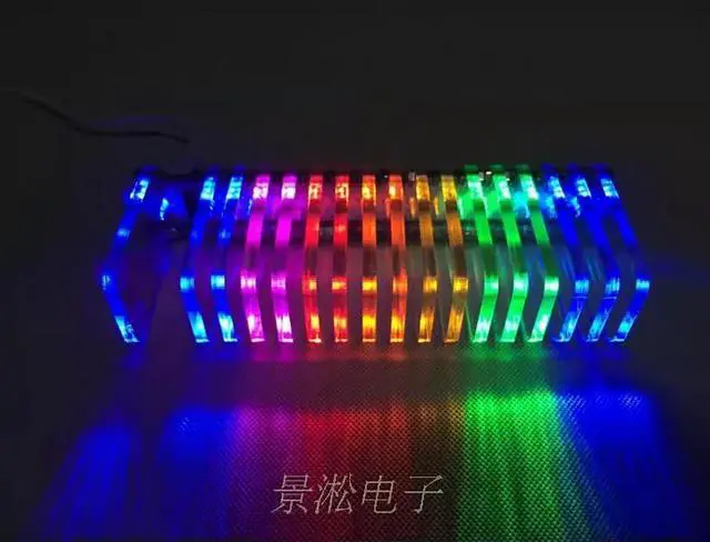 Alt view image 3 of 3 - KS16 LED Music Audio Spectrum Indicator Fantasy Crystal Cube LED Home Theater DIY Kit Music Spectrum VU Tower For