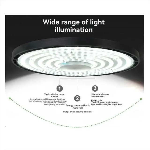 Main image of Ultra-High Brightness LED High Bay Light UFO Warehouse Garage Light IP65 Waterproof Gym AC 220V Factory Lighting 100W,A