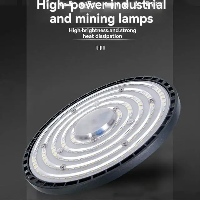 Alt view image 3 of 3 - Ultra-High Brightness LED High Bay Light UFO Warehouse Garage Light IP65 Waterproof Gym AC 220V Factory Lighting 100W,A