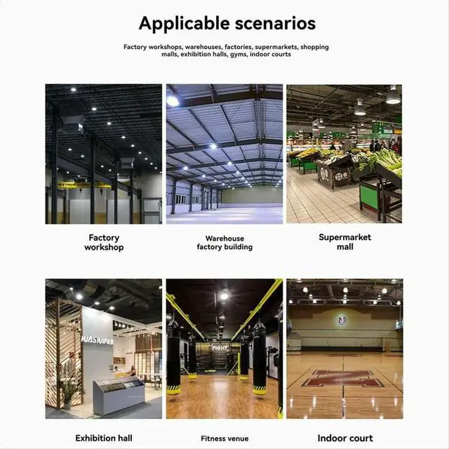 Alt view image 2 of 3 - Ultra-High Brightness LED High Bay Light UFO Warehouse Garage Light IP65 Waterproof Gym AC 220V Factory Lighting 100W,A