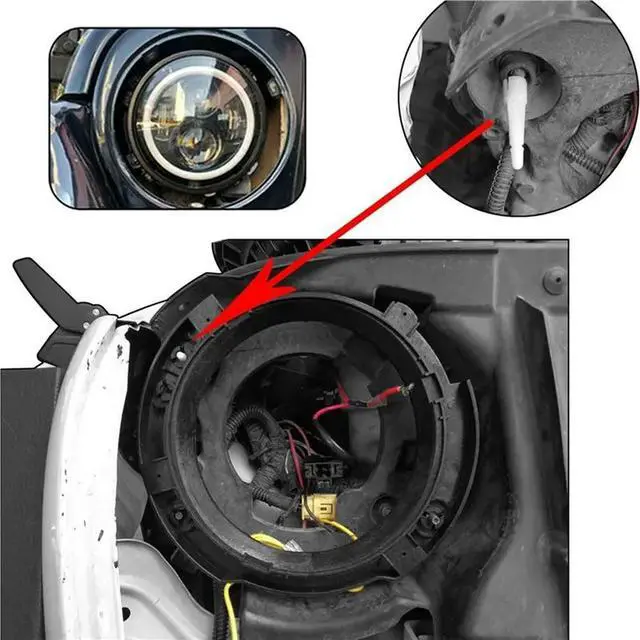 Alt view image 2 of 3 - 2Pcs 7-Inch Headlight Mounting Bracket Ring Accessories Headlight Holder For Jeep Wrangler 2007-2017