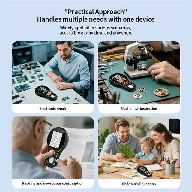 Alt view image 3 of 6 - 500X Digital Handheld Microscope Magnifier Magnifying Glass with Light for Electronics Coins Jewelry Watch Repair