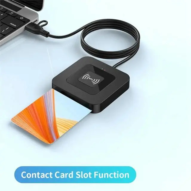 Alt view image 3 of 6 - USB 2.0 Card Reader 2-in-1 IC Card Reader with Contact and NFC for Bank ATM Tax Reporting