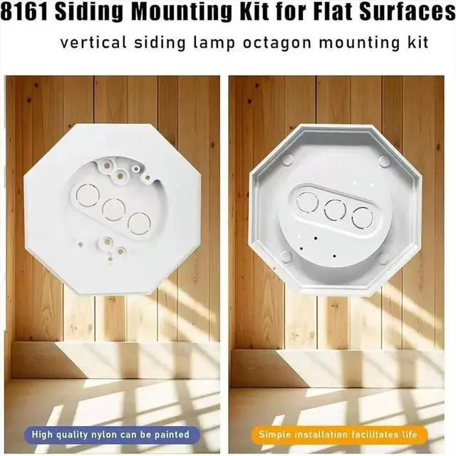Alt view image 3 of 6 - 2pcs 8161 Outdoor Vertical Siding Light Mounting Block Bracket for Outdoor Mounting Plate Smooth Flat with Built-in Box