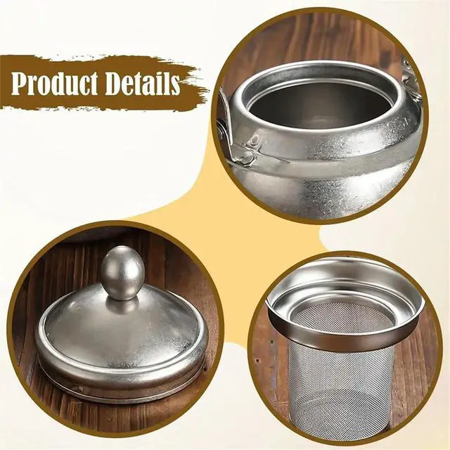 Alt view image 2 of 3 - Stainless Steel Teapot with Infuser Strainer, Thickened Water Kettle for Stovetop,