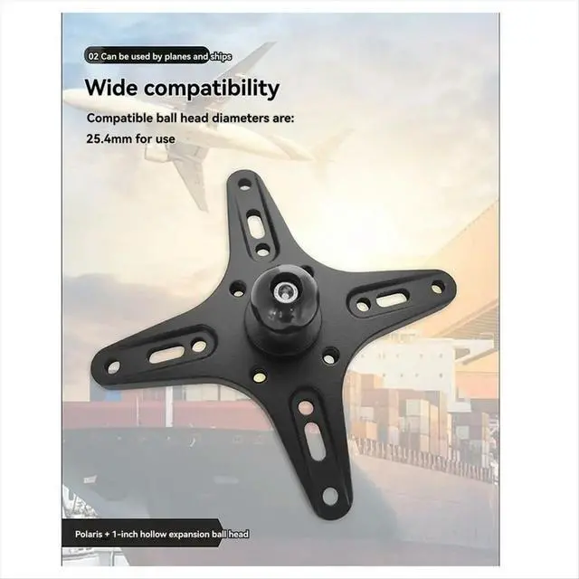 Alt view image 3 of 6 - Monitor Mounting Adapter Bracket Plate with 1.5inch Ball Head to 100x100mm 75x75mm, Wall Arm Mount Universal