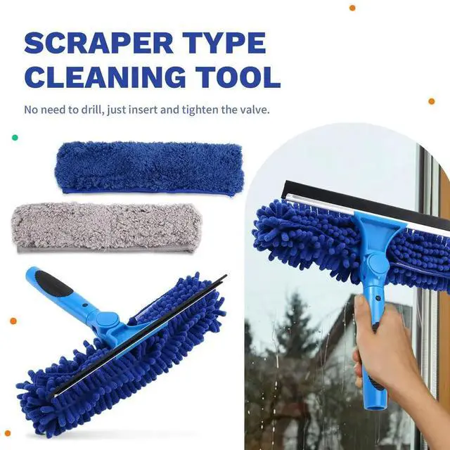 Main image of 2-in-1 Window Cleaning Brush Squeegee Kit High-Reach Outdoor Glass Cleaning Cleaning of Various Window/Tiles/Floors