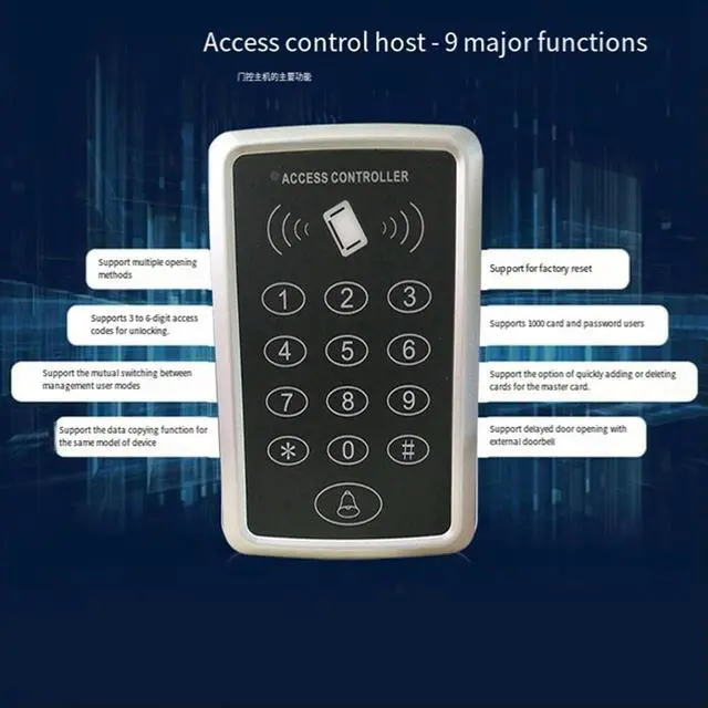 Main image of RFID Keypad Keyboard Access Control System Waterproof Cover Outdoor EM4100 TK4100 Keyfobs Door Opener for Lock System