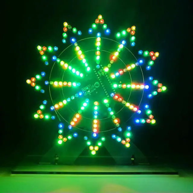 Alt view image 3 of 3 - DIY electronic kit LED rotating ferris wheel circuit learning soldering kit 16kinds flashing mode remote control(not assembled