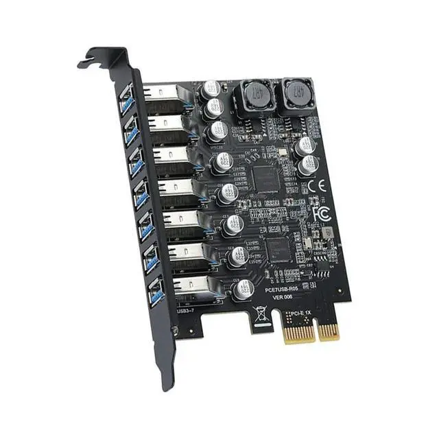 Alt view image 2 of 3 - USB3.2 Gen1 5Gbps USB3.0 PCI Express Multiplier PCI E To 7ports USB 3 Hub Expansion Adapter Card PCI-E 1X Controller for Desktop