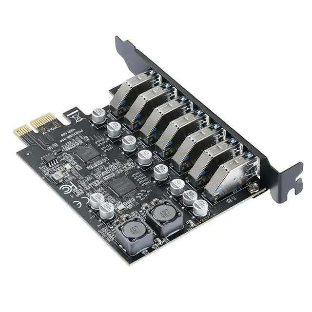 Alt view image 3 of 3 - USB3.2 Gen1 5Gbps USB3.0 PCI Express Multiplier PCI E To 7ports USB 3 Hub Expansion Adapter Card PCI-E 1X Controller for Desktop
