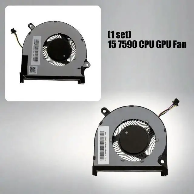 Alt view image 2 of 6 - 2025 DC5V 0.5A 4Pin Laptop CPU + GPU Cooling Fan Notebook Radiators for 15 7590 7591 7590 P83F Seriess