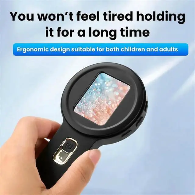 Alt view image 2 of 3 - 200X Ultra-High Magnification Digital Microscope 2-Inch High-Definition Large Screen Expansion Mini Microscope A