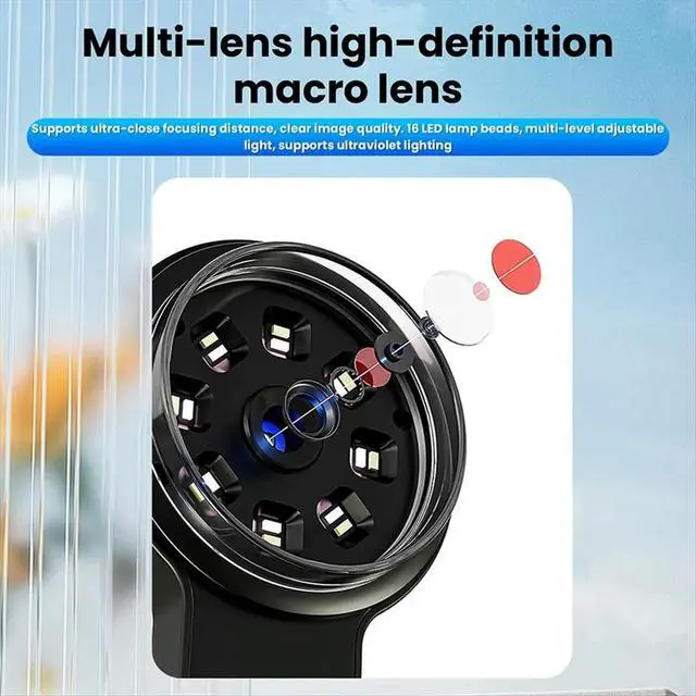 Alt view image 3 of 3 - 200X Ultra-High Magnification Digital Microscope 2-Inch High-Definition Large Screen Expansion Mini Microscope A