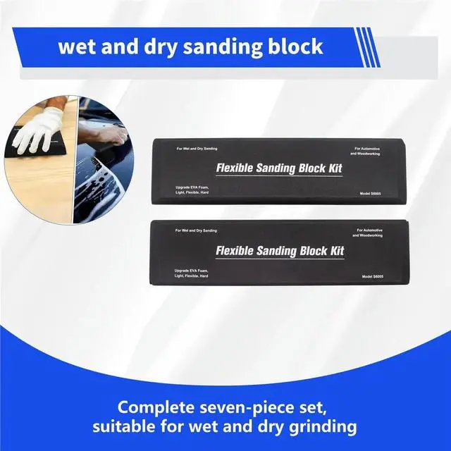 Alt view image 3 of 6 - Sanding Block Kit of 7 with Sandpaper Sheet,Hand Abrasives Auto Body Sanding Block Set for Automotive Paint Sand