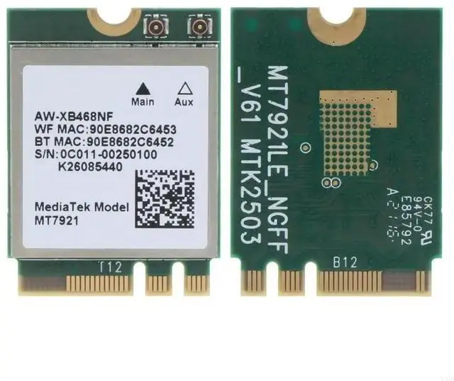 Main image of 6 Card MT7921K NGFF for M.2 Module with BT-compatible 5.2, for M.2 Card for Laptop Supports for