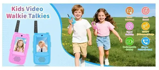 Main image of 1Pair Video Walkie Talkies for Kids Rechargeable Kids Walkie Talkies Long Range Birthday Toys Gifts for 3-12 Year