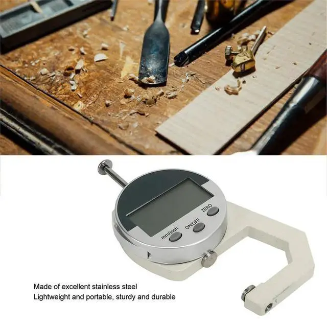 Alt view image 2 of 6 - 0-25.4mm Digital Thickness Measuring Tool High Accuracy Digital Thickness Gauge Sturdy Accuracy 0.01mm/0.001inch
