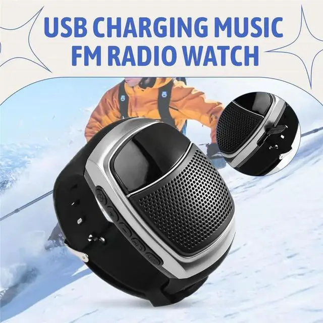 Main image of Bluetooth Sports Music FM Radio Watch USB Charging Wrist Audio Selfie Watch Alarm Watch Audio for Running/Hiking