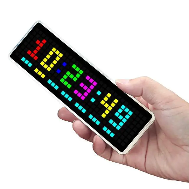 Alt view image 3 of 3 - 0823 RGB led music spectrum display screen voice control with Clock display Music rhythm light