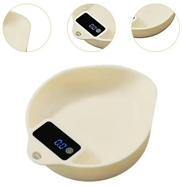 Main image of Coffee Bean Electronic Scale Bean Tray Baking Scales LED Digital Display Scales for Kitchen Household Beige
