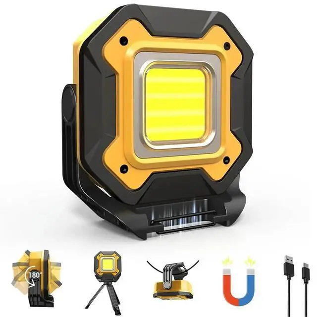 Alt view image 3 of 6 - Rechargeable LED Work Light 6000mAh, 16H Cordless Magnetic Flashlight, IPX5, 360° Rotate Lamp Camping Lantern