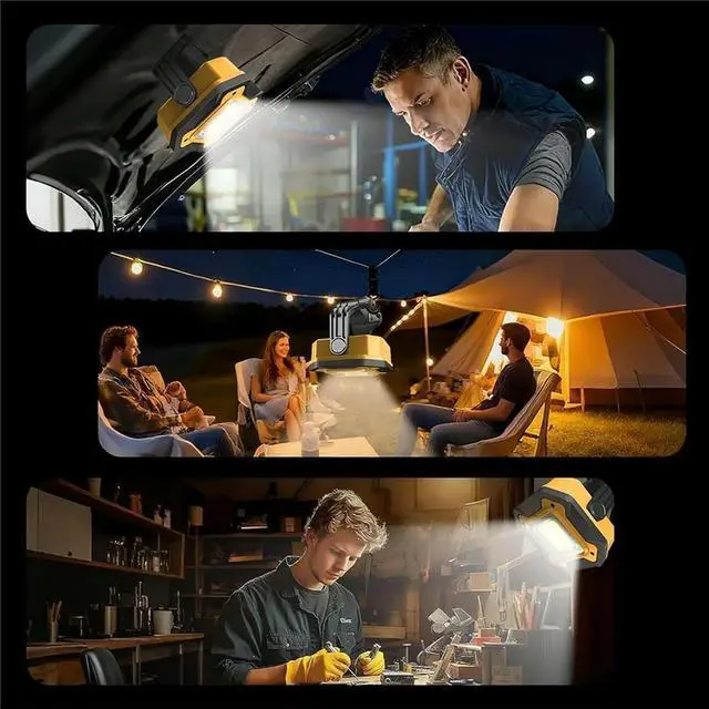 Main image of Rechargeable LED Work Light 6000mAh, 16H Cordless Magnetic Flashlight, IPX5, 360° Rotate Lamp Camping Lantern