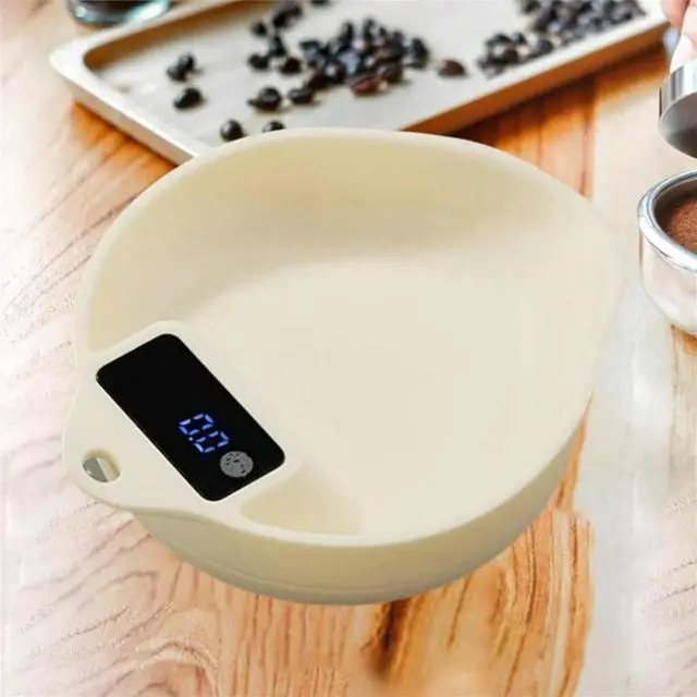 Alt view image 3 of 6 - Coffee Bean Electronic Scale Bean Tray Baking Scales LED Digital Display Scales for Kitchen Household Beige