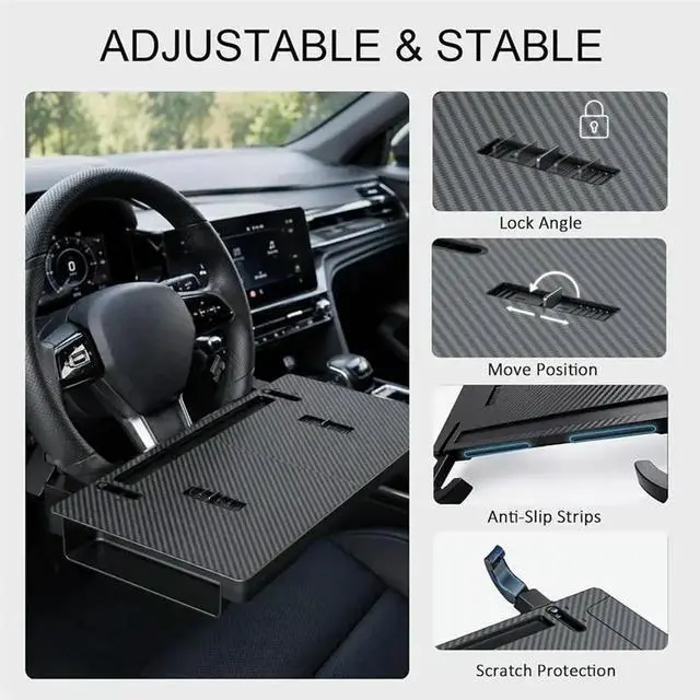Alt view image 3 of 3 - 2 In 1 Steering Wheel Tray With Detachable Seat Organizers In-Car Steering Wheel Tray