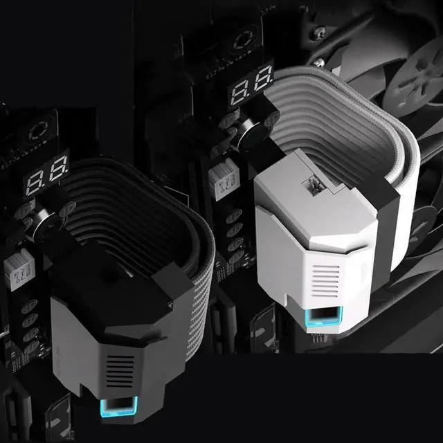Main image of ATX 24Pin Adapter 90 Degree ARGB Adapter 5V Synchronization for Desktop PC Motherboard DIY Computer Accessories White