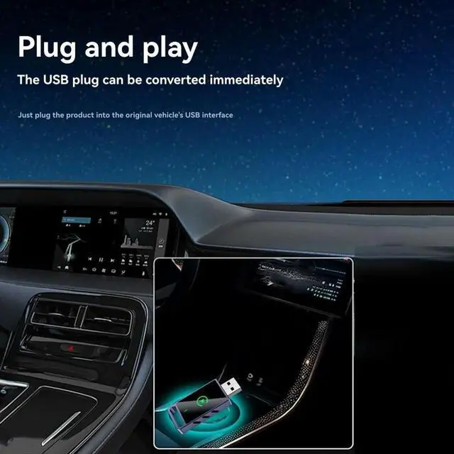 Alt view image 3 of 6 - Carplay 2in1 AI Box Android Auto USB Car Dongle BT for Wired CarPlay/Andriod Auto Cars Plug and Play