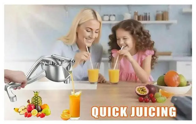 Alt view image 3 of 6 - Thickened Manual Juicer + 10 Filter Bags Orange Juice Press Aluminum Alloy Home Juicing Essential for Lemon Orange Grape