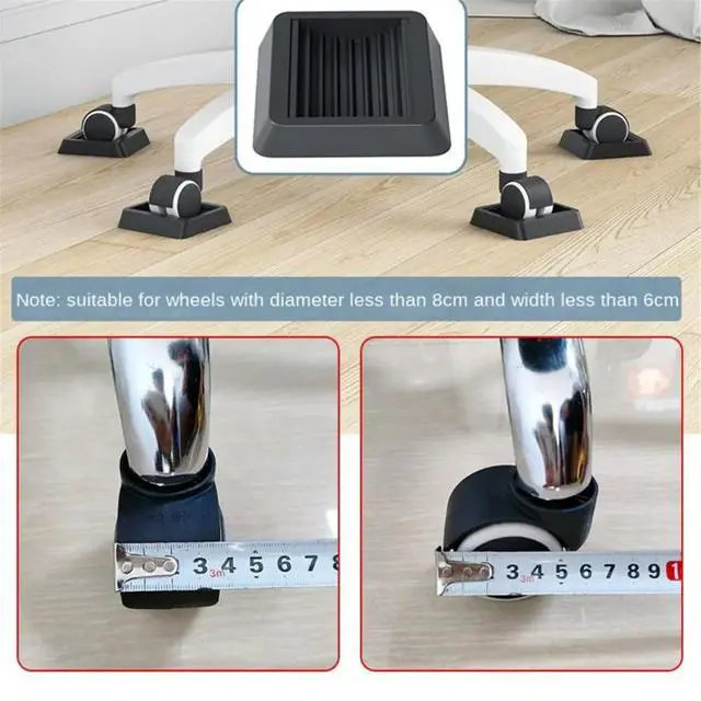 Alt view image 3 of 3 - 8PCS Wheel Lock Plate Set for Chairs & Furniture Not Vibrations Cushions Furniture Casters Chair Caster Grip Pad Set